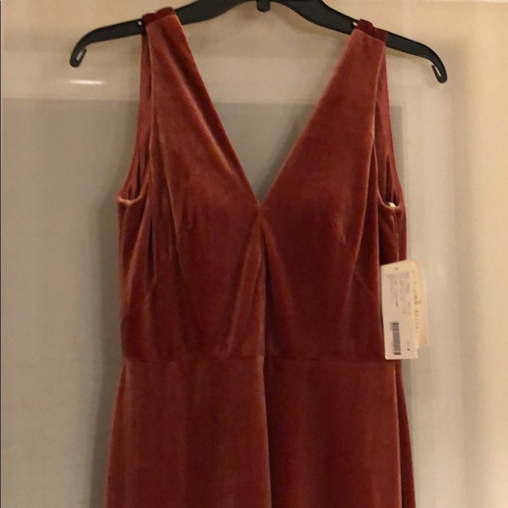 Jenny Yoo Logan Velvet Dress (color: English Rose)